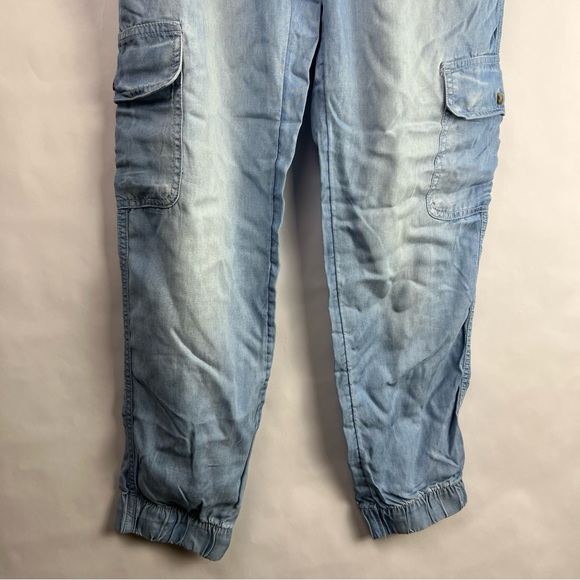 C&C California Light Blue Tencel Cargo Joggers, Elastic Waist, Casual Pants M - Picture 5 of 9